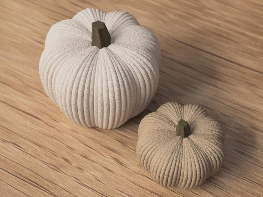 Minimalistische 3D-gedruckte Kürbis-Deko – Moderne Herbstdeko im Japandi-Stil, strukturierte Skulptur, 2 Größen, PLA, Handmade