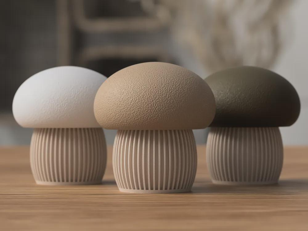 Japandi Mushroom Dekoration Behälter – Pilz Dose mit Schraubdeckel, minimalistisches Home Decor, Skandi Japanisch Stil aus PLA, Kunststoff – 3D-Druck von G3DprintsDE