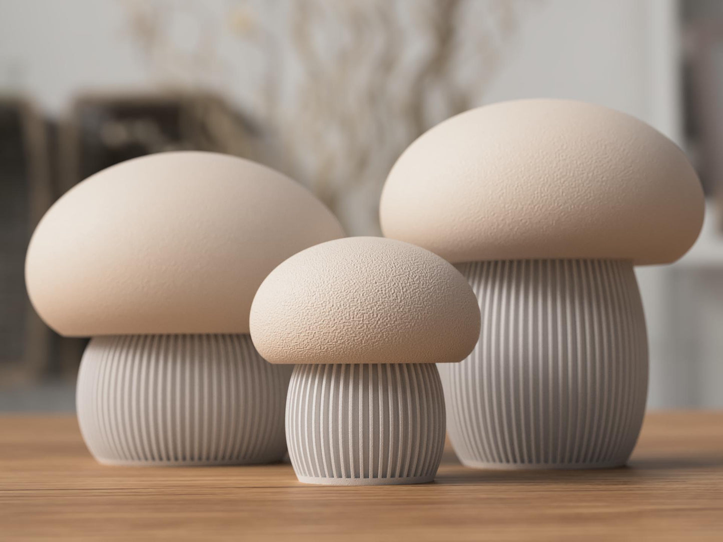 Japandi Mushroom Dekoration Behälter – Pilz Dose mit Schraubdeckel, minimalistisches Home Decor, Skandi Japanisch Stil aus PLA, Kunststoff – 3D-Druck von G3DprintsDE