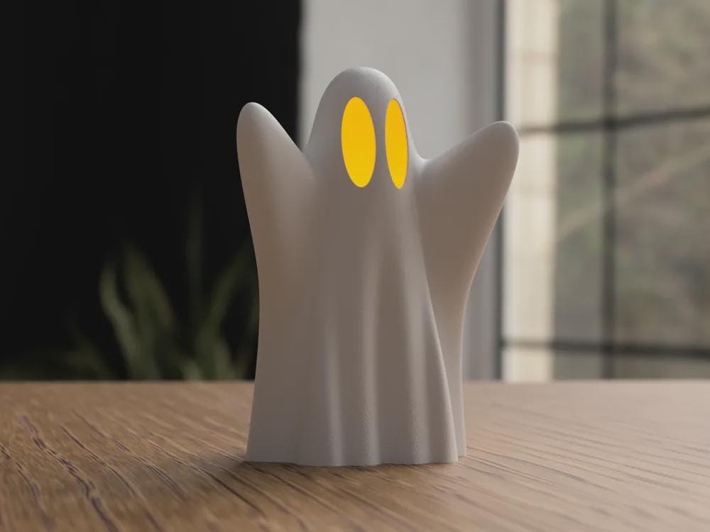 Halloween Geist Deko | 3D gedruckter Geist für LED Teelicht | Leuchtende Halloween Figur | Gruselige Herbstdeko Tischdeko Geschenk aus – 3D-Druck von G3DprintsDE