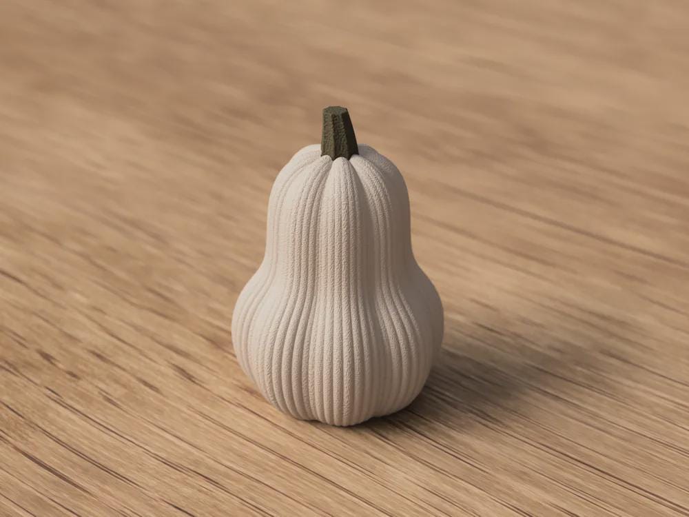 Butternut Kürbis Deko – 3D-gedruckte Herbstdekoration, minimalistische Kürbisskulptur, skandinavische Herbstdeko aus PLa, Kunststoff – 3D-Druck von G3DprintsDE