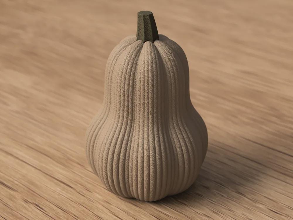 Butternut Kürbis Deko – 3D-gedruckte Herbstdekoration, minimalistische Kürbisskulptur, skandinavische Herbstdeko aus PLa, Kunststoff – 3D-Druck von G3DprintsDE