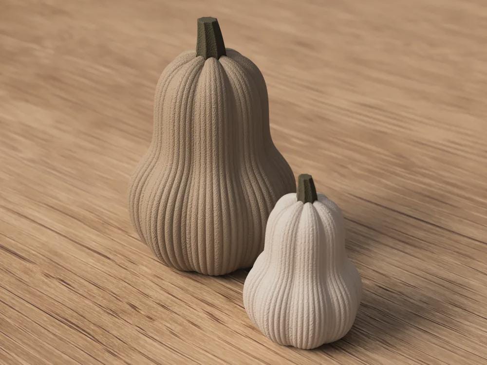 Butternut Kürbis Deko – 3D-gedruckte Herbstdekoration, minimalistische Kürbisskulptur, skandinavische Herbstdeko aus PLa, Kunststoff – 3D-Druck von G3DprintsDE