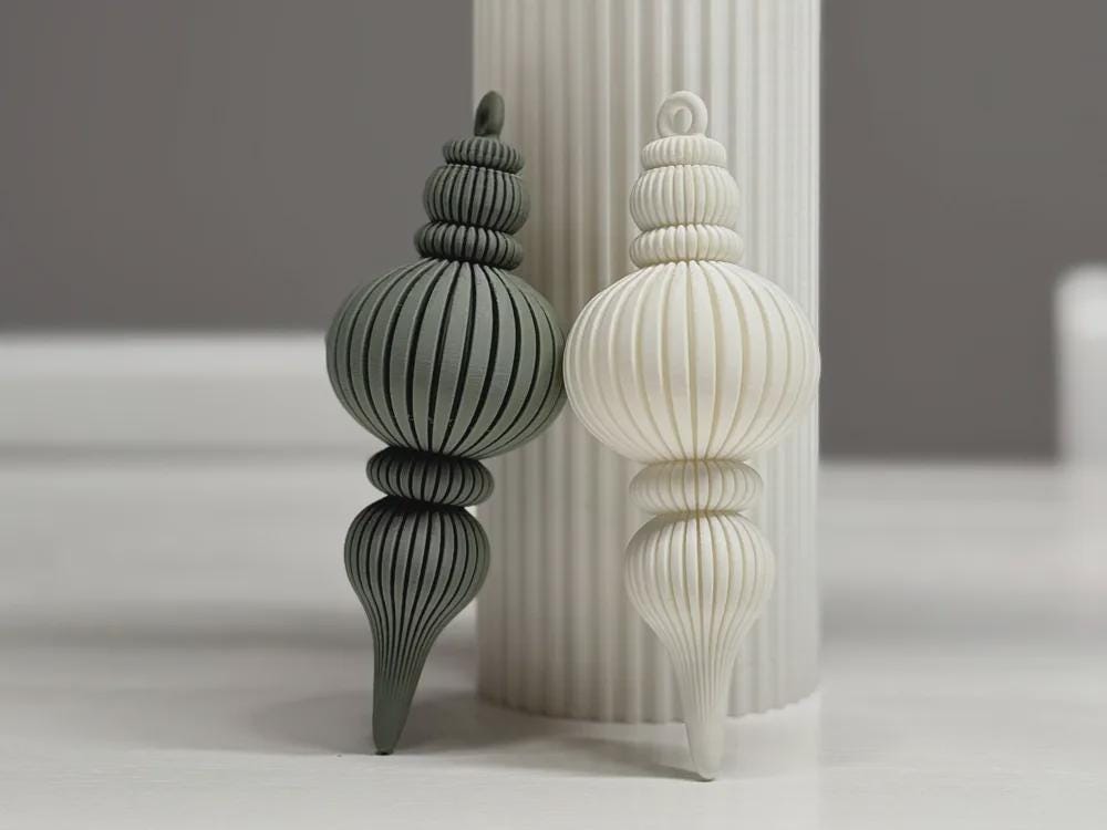 Weihnachtskugel Ornament 3D-gedruckt | Moderne Christbaumdeko | Christmas Bauble Baumschmuck Geschenkidee aus PLa, Kunststoff – 3D-Druck von G3DprintsDE