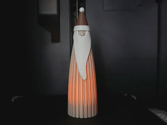 Moderner Weihnachtsmann aus 3D-Druck – Skandinavische Dekofigur mit LED-Teelicht, Festliche Weihnachtsdeko aus PLA, Kunststoff – 3D-Druck von G3DprintsDE