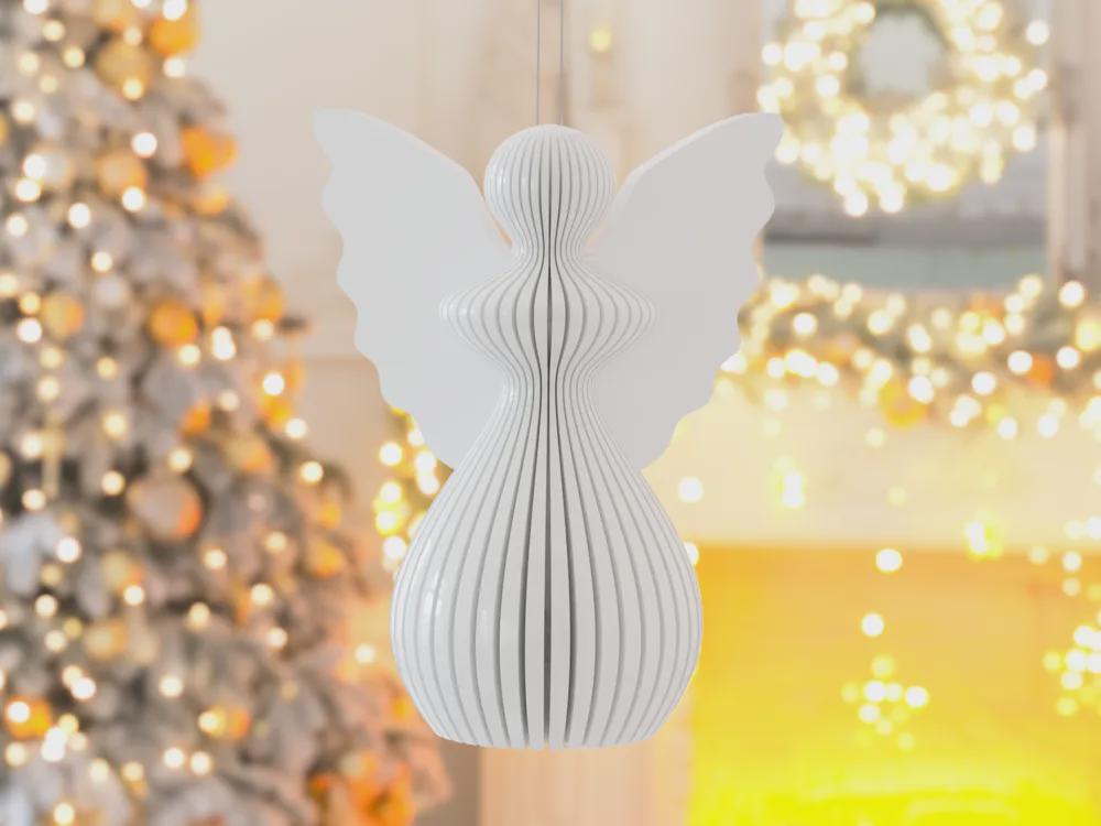 Hängender Weihnachtsengel Deko | 3D-gedruckter Engel Ornament | Baum-Anhänger Weihnachten Geschenkidee aus PLa, Kunststoff – 3D-Druck von G3DprintsDE