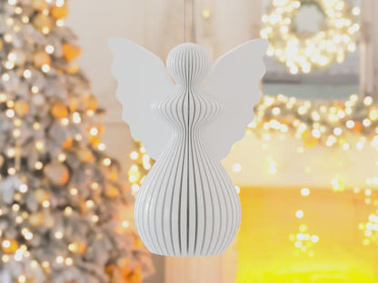 Hängender Weihnachtsengel Deko | 3D-gedruckter Engel Ornament | Baum-Anhänger Weihnachten Geschenkidee aus PLa, Kunststoff – 3D-Druck von G3DprintsDE