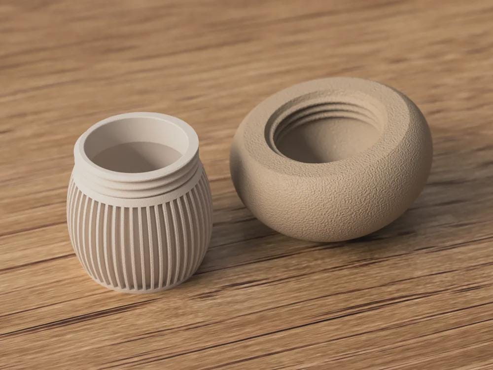 Japandi Mushroom Dekoration Behälter – Pilz Dose mit Schraubdeckel, minimalistisches Home Decor, Skandi Japanisch Stil aus PLA, Kunststoff – 3D-Druck von G3DprintsDE