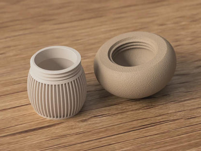 Japandi Mushroom Dekoration Behälter – Pilz Dose mit Schraubdeckel, minimalistisches Home Decor, Skandi Japanisch Stil aus PLA, Kunststoff – 3D-Druck von G3DprintsDE