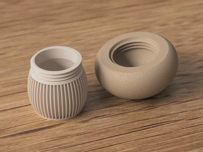 Japandi Mushroom Dekoration Behälter – Pilz Dose mit Schraubdeckel, minimalistisches Home Decor, Skandi Japanisch Stil aus PLA, Kunststoff – 3D-Druck von G3DprintsDE