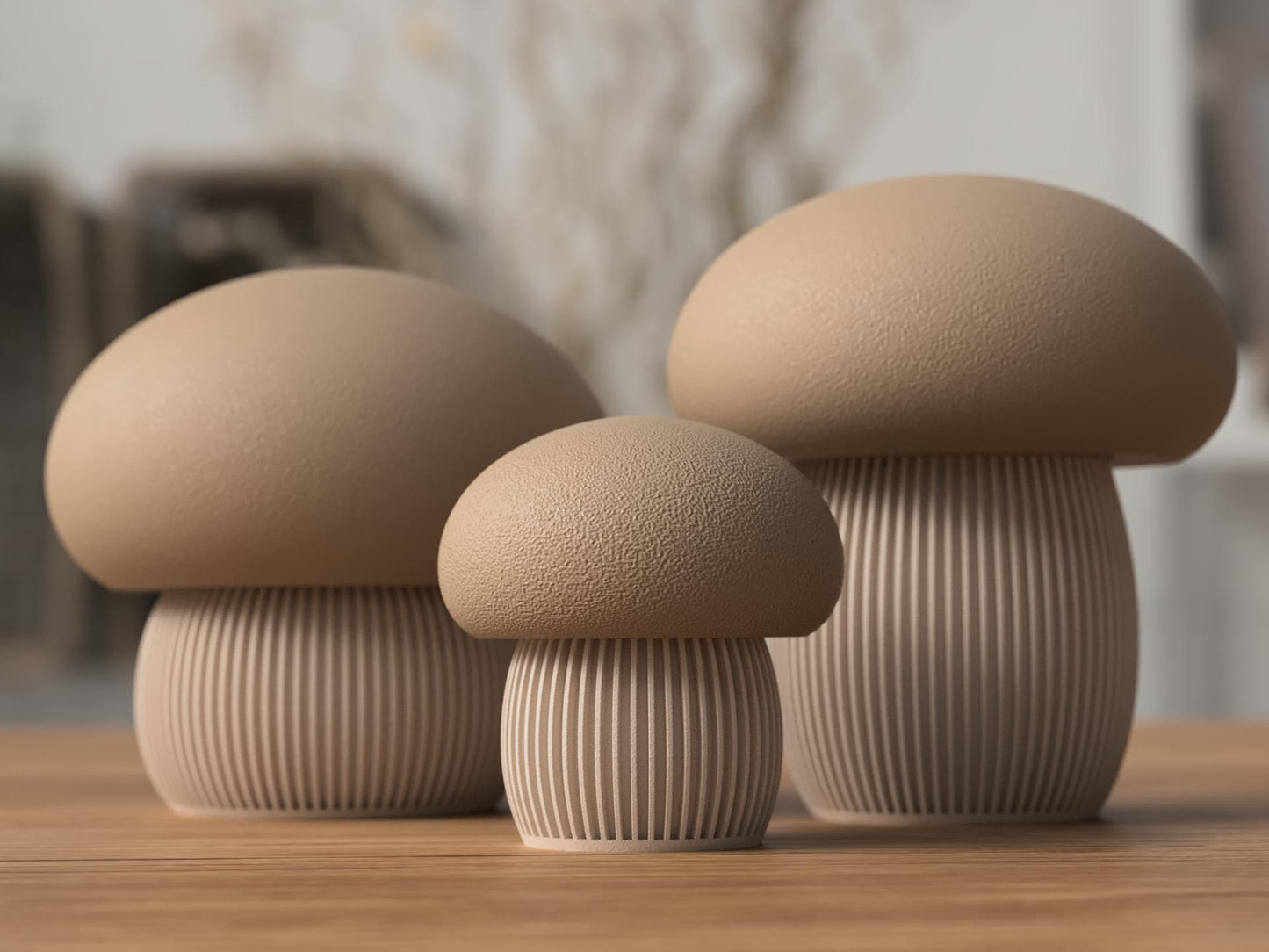 Japandi Mushroom Dekoration Behälter – Pilz Dose mit Schraubdeckel, minimalistisches Home Decor, Skandi Japanisch Stil aus PLA, Kunststoff – 3D-Druck von G3DprintsDE