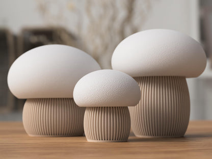 Japandi Mushroom Dekoration Behälter – Pilz Dose mit Schraubdeckel, minimalistisches Home Decor, Skandi Japanisch Stil aus PLA, Kunststoff – 3D-Druck von G3DprintsDE