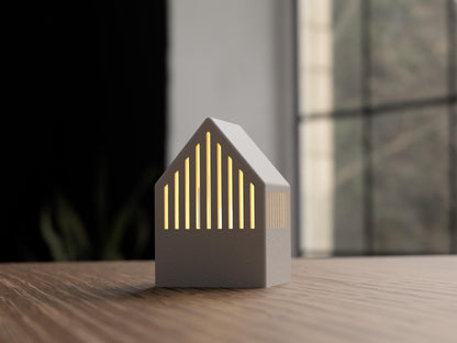 Japandi LED Teelichthaus • 3D-gedruckte Dekoration • Skandi Stil • Minimalistische Weihnachtsdeko • Geschenkidee aus PLA, Kunststoff, Plastik, Nachhaltig – 3D-Druck von G3DprintsDE
