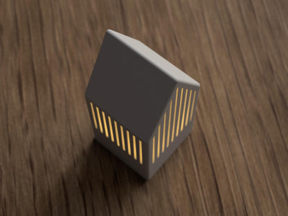 Japandi LED Teelichthaus • 3D-gedruckte Dekoration • Skandi Stil • Minimalistische Weihnachtsdeko • Geschenkidee aus PLA, Kunststoff, Plastik, Nachhaltig – 3D-Druck von G3DprintsDE