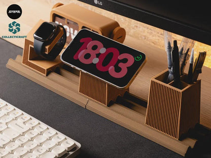 MOKU Modular Desk Add-Ons • 3D-gedruckte Schreibtisch-Erweiterungen • Pen Holder • MagSafe • Apple Watch Charger • Organizer aus PLA, Kunststoff, Plastik, Nachhaltig – 3D-Druck von G3DprintsDE