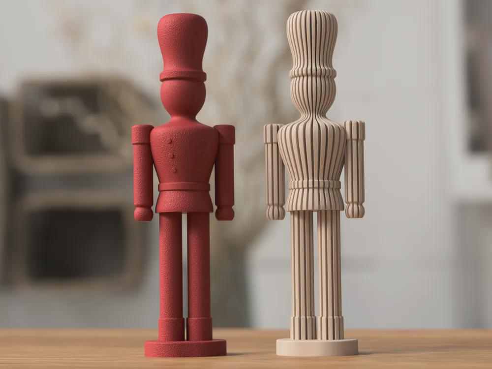 Handgefertigte Nussknacker-Dekoration - Weihnachtsdeko 3D Druck Adventsdekoration Geschenkidee aus PLA, Kunststoff, Plastik, Nachhaltig – 3D-Druck von G3DprintsDE