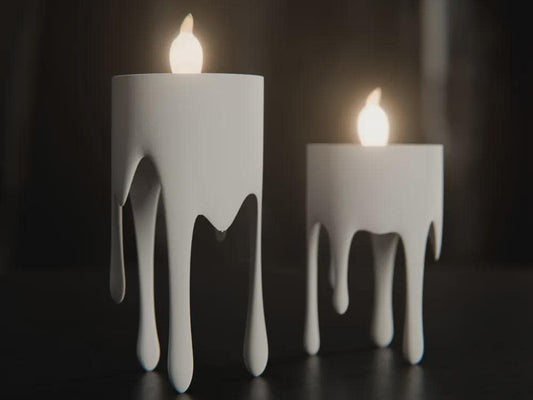 Schwebender Tropfenkerzen-LED-Teelichthalter 3D-Druck | Floating Drip Candle Tealight Holder | Wohnaccessoire Geschenkidee