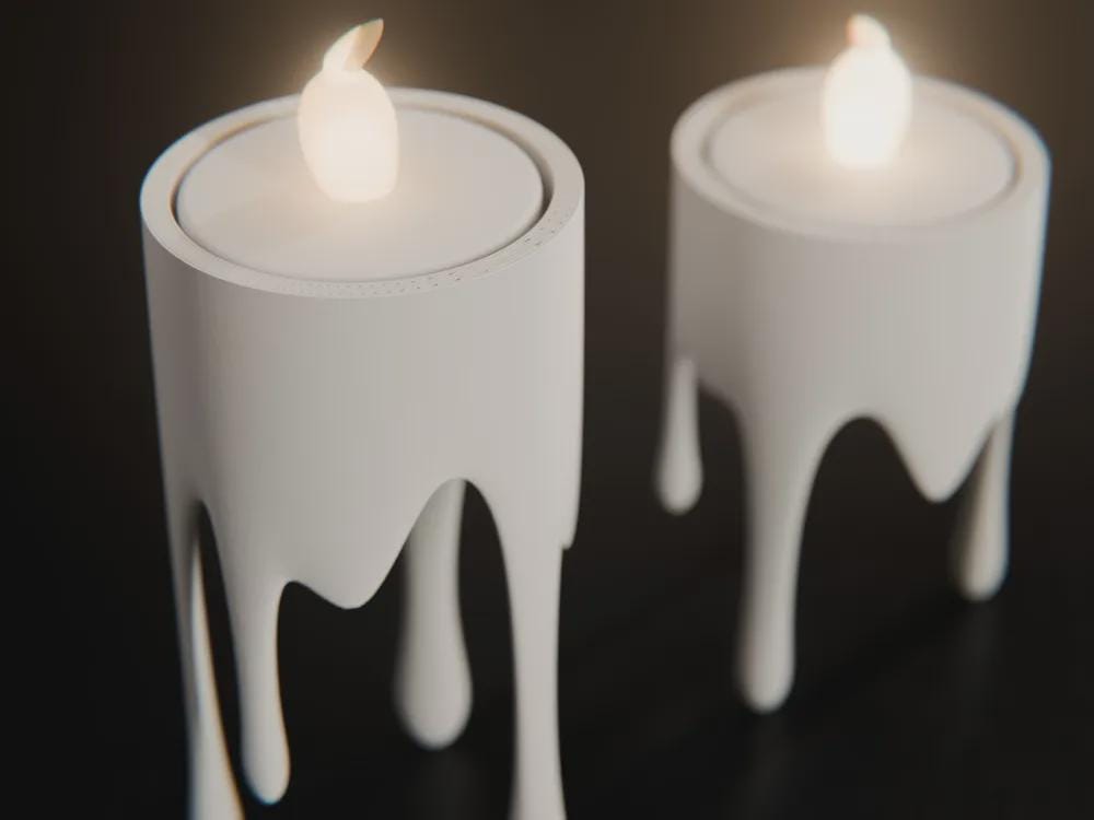 Schwebender Tropfenkerzen-LED-Teelichthalter 3D-Druck | Floating Drip Candle Tealight Holder | Wohnaccessoire Geschenkidee