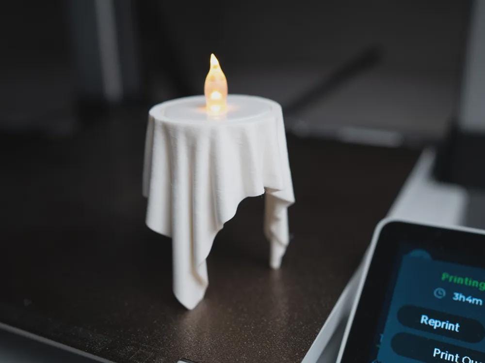 Schwebender Stoff-Kerzen-LED-Teelichthalter | Floating Cloth Candle Tealight Holder | 95 mm & 65 mm Größen
