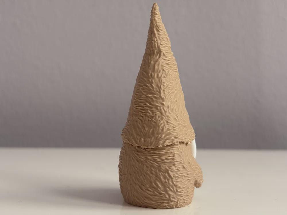 3D gedruckter Weihnachtsgnom – Minimalistische Weihnachtsfigur – Skandi & Japandi Deko – Christmas Gnome with Hairs – Moderne Winterdeko aus PLA, Kunststoff – 3D-Druck von G3DprintsDE