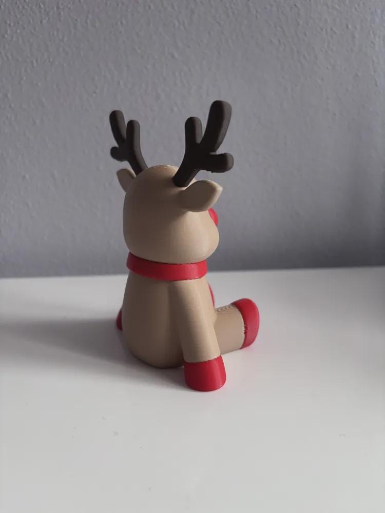 Rudolph Weihnachtsfigur - 3D gedruckt – Minimalistische Hirsch Deko – Skandi & Japandi Xmas Dekoration – Christmas Deer – Moderne Winterdeko aus PLA, Kunststoff – 3D-Druck von G3DprintsDE