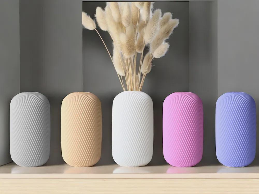 3D gedruckte Rossella Vase – Moderne Deko Vase – Skandi & Japandi Wohnaccessoire – BotanyChic Design – Minimalistisch, in 6 Größen aus PLa, Kunststoff – 3D-Druck von G3DprintsDE