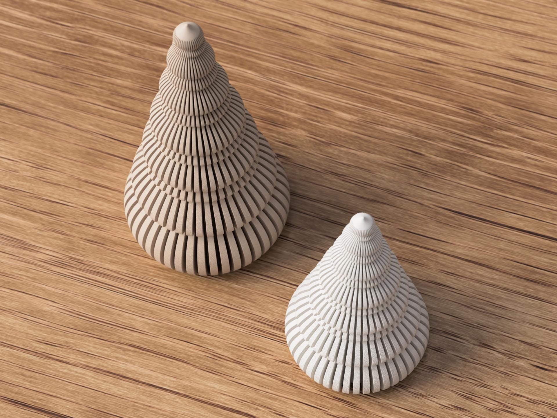Nordische Weihnachtsbäume – Skandinavische Weihnachtsdeko | 2 Größen, dünn & massiv Varianten aus PLA, Kunststoff, Plastik, Nachhaltig – 3D-Druck von G3DprintsDE