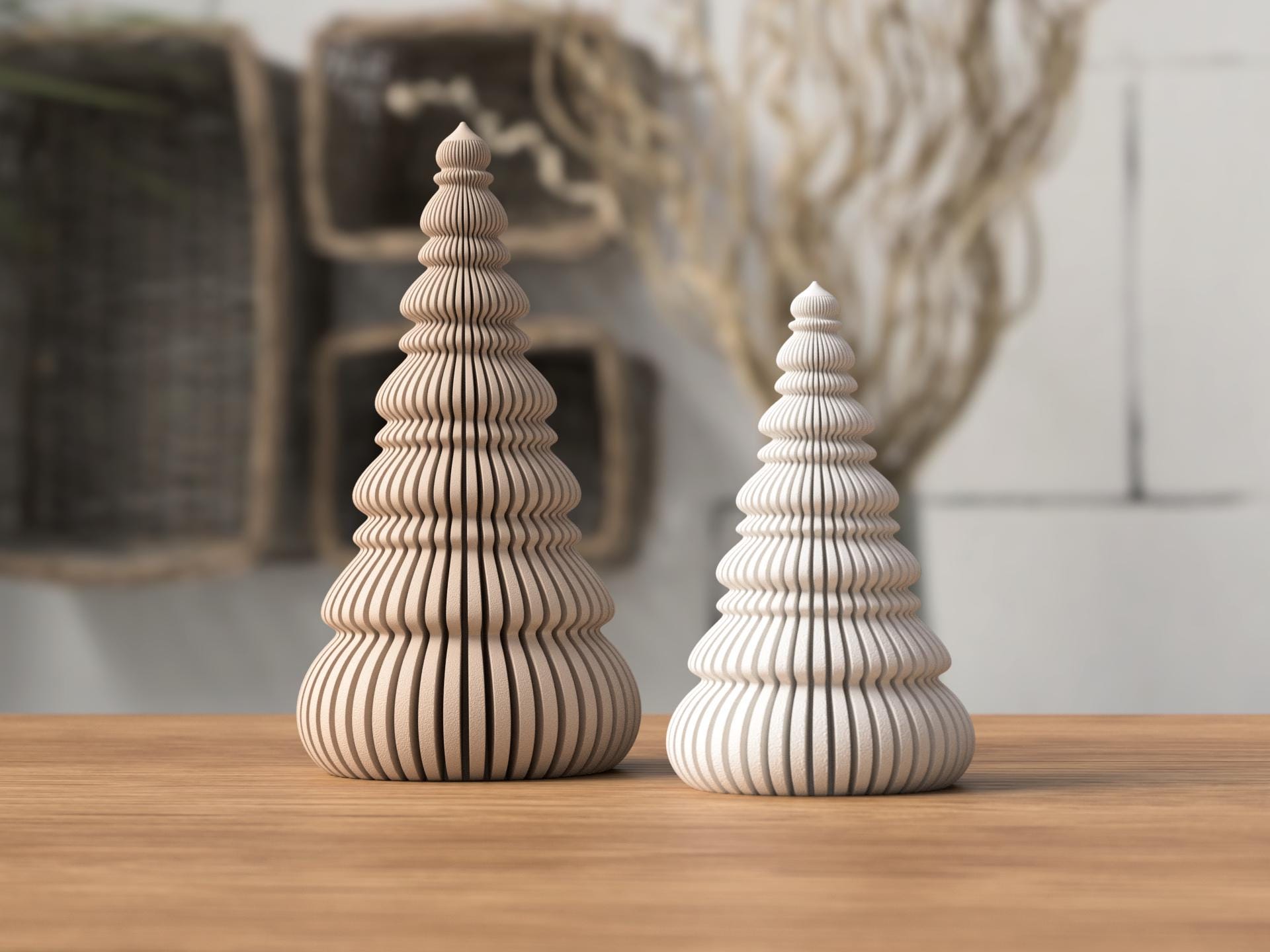 Nordische Weihnachtsbäume – Skandinavische Weihnachtsdeko | 2 Größen, dünn & massiv Varianten aus PLA, Kunststoff, Plastik, Nachhaltig – 3D-Druck von G3DprintsDE