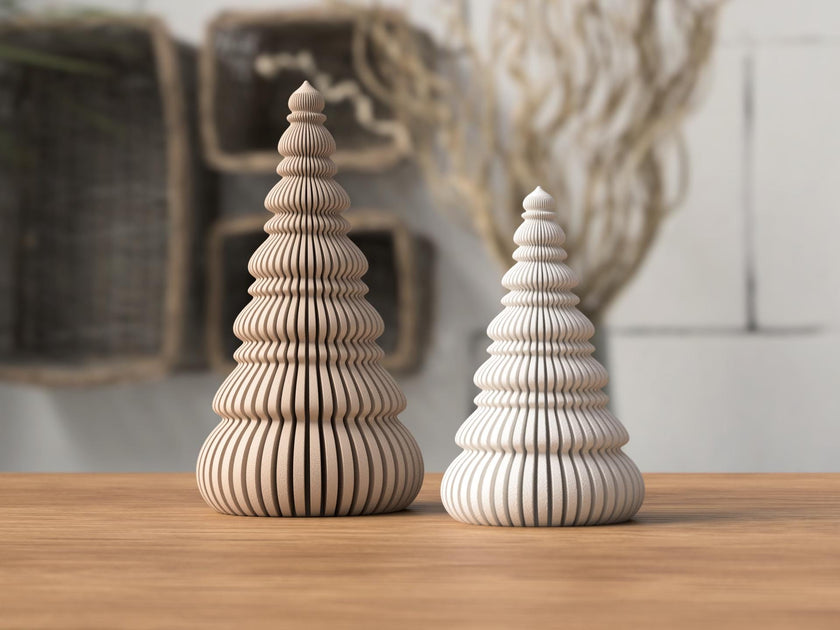 Nordische Weihnachtsbäume – Skandinavische Weihnachtsdeko | 2 Größen, dünn & massiv Varianten aus PLA, Kunststoff, Plastik, Nachhaltig – 3D-Druck von G3DprintsDE