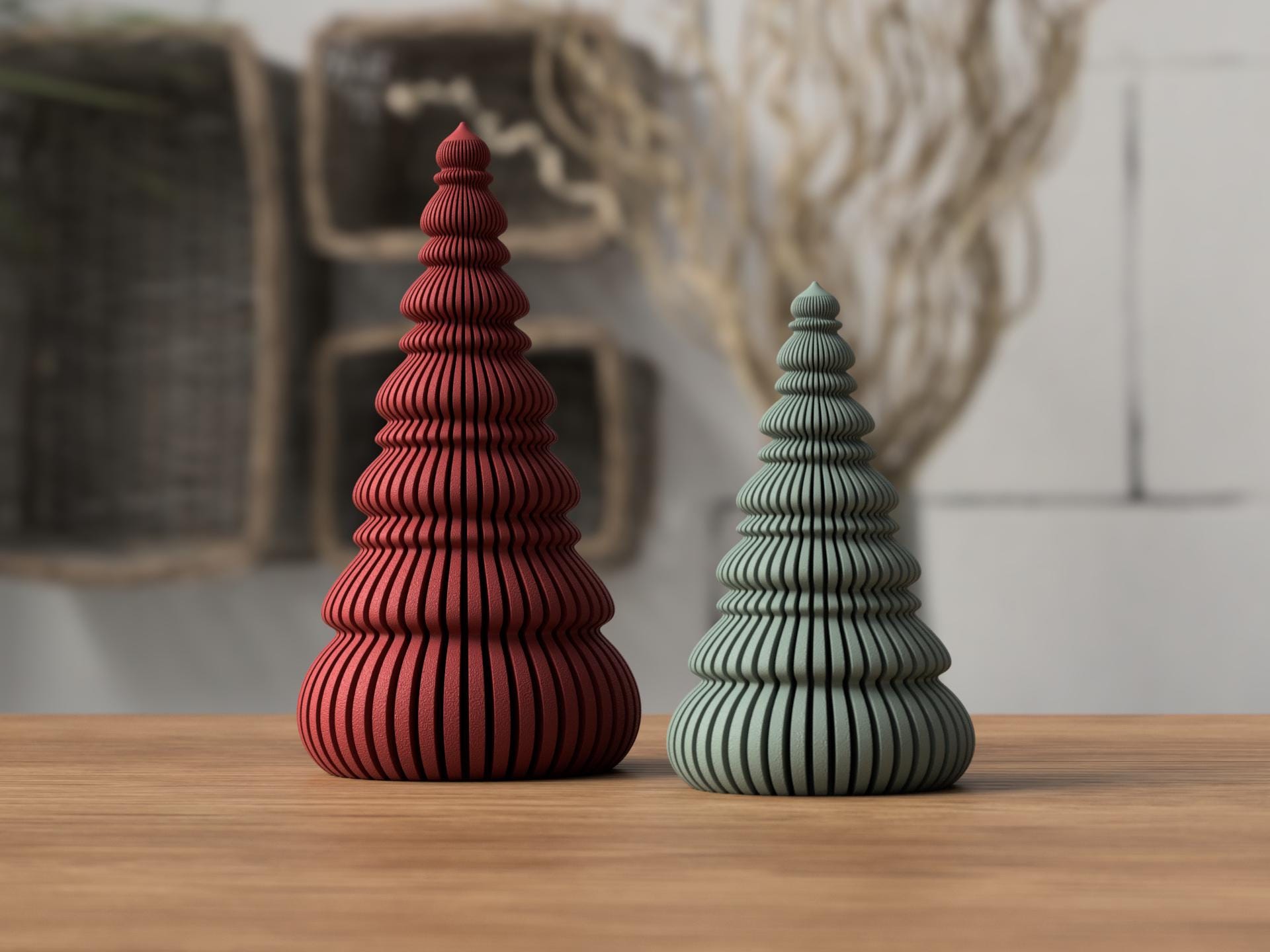 Nordische Weihnachtsbäume – Skandinavische Weihnachtsdeko | 2 Größen, dünn & massiv Varianten aus PLA, Kunststoff, Plastik, Nachhaltig – 3D-Druck von G3DprintsDE