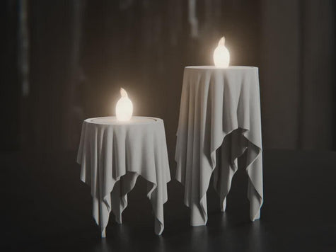 Schwebender Stoff-Kerzen-LED-Teelichthalter | Floating Cloth Candle Tealight Holder | 95 mm & 65 mm Größen