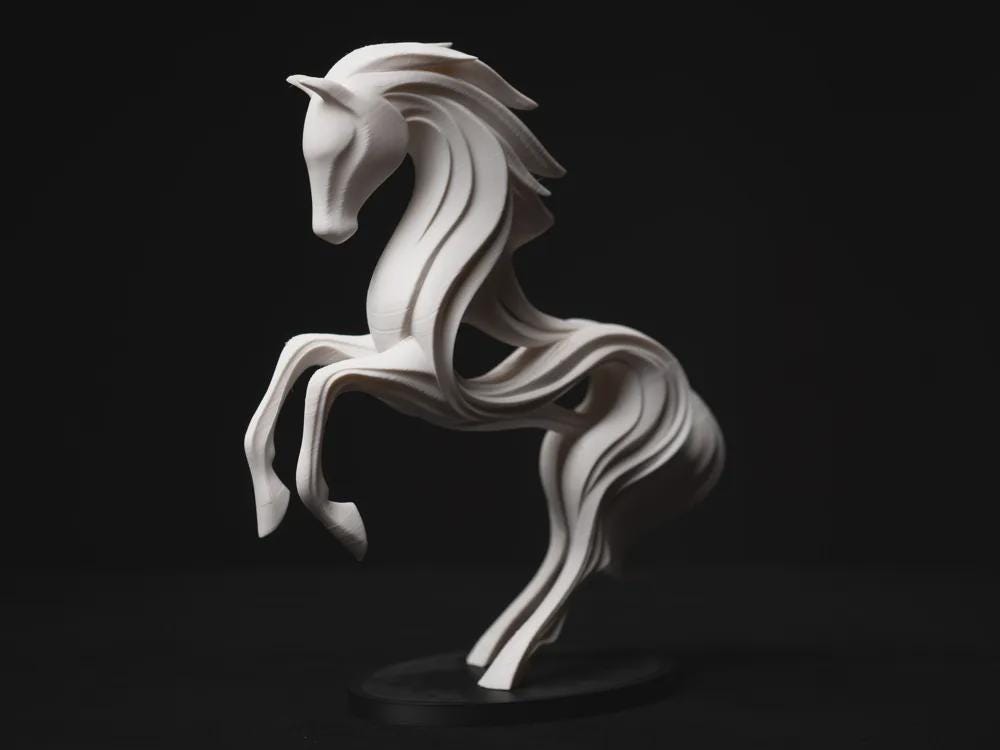 Spirit Horse 3D-Druck Skulptur | Pferde-Figur aus PLA | Wohn-Deko & Geschenkidee