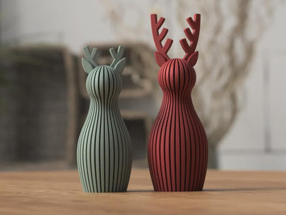 Minimalistische 3D Rentier Deko – Japandi Weihnachtsfigur – 3D Druck Hirsch – Skandi Xmas Dekoration – 2 Größen aus PLA, Kunststoff, Plastik, Nachhaltig – 3D-Druck von G3DprintsDE