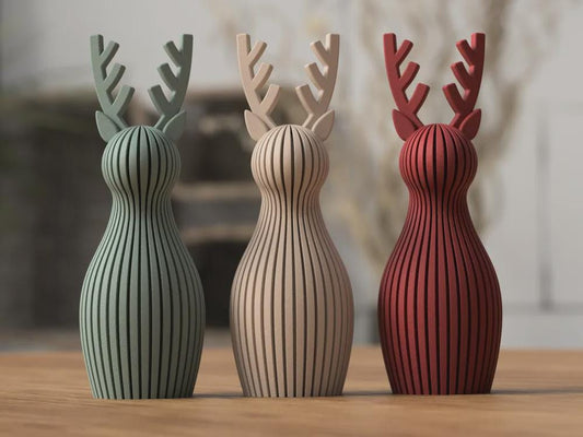 Minimalistische 3D Rentier Deko – Japandi Weihnachtsfigur – 3D Druck Hirsch – Skandi Xmas Dekoration – 2 Größen aus PLA, Kunststoff, Plastik, Nachhaltig – 3D-Druck von G3DprintsDE