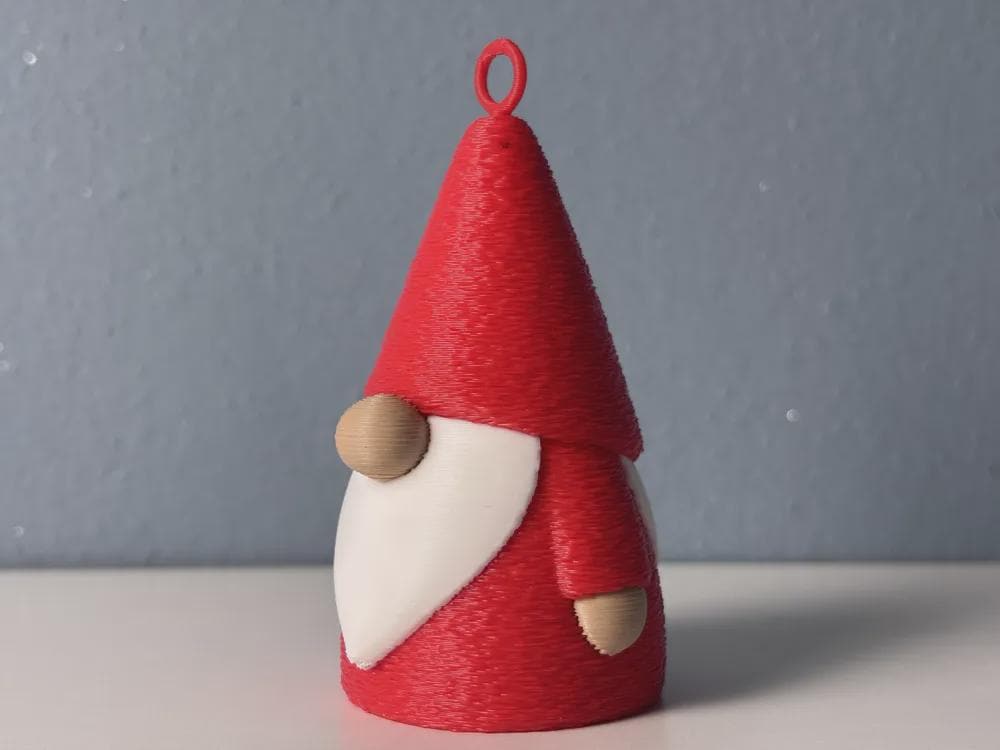Minimalistische 3D-gedruckte Weihnachtsgnom – Skandi/Scandi Weihnachtsdeko – 2 Größen wählbar aus PLA, Kunststoff – 3D-Druck von G3DprintsDE