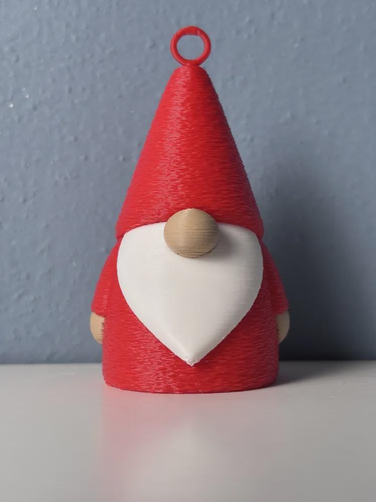 Minimalistische 3D-gedruckte Weihnachtsgnom – Skandi/Scandi Weihnachtsdeko – 2 Größen wählbar aus PLA, Kunststoff – 3D-Druck von G3DprintsDE