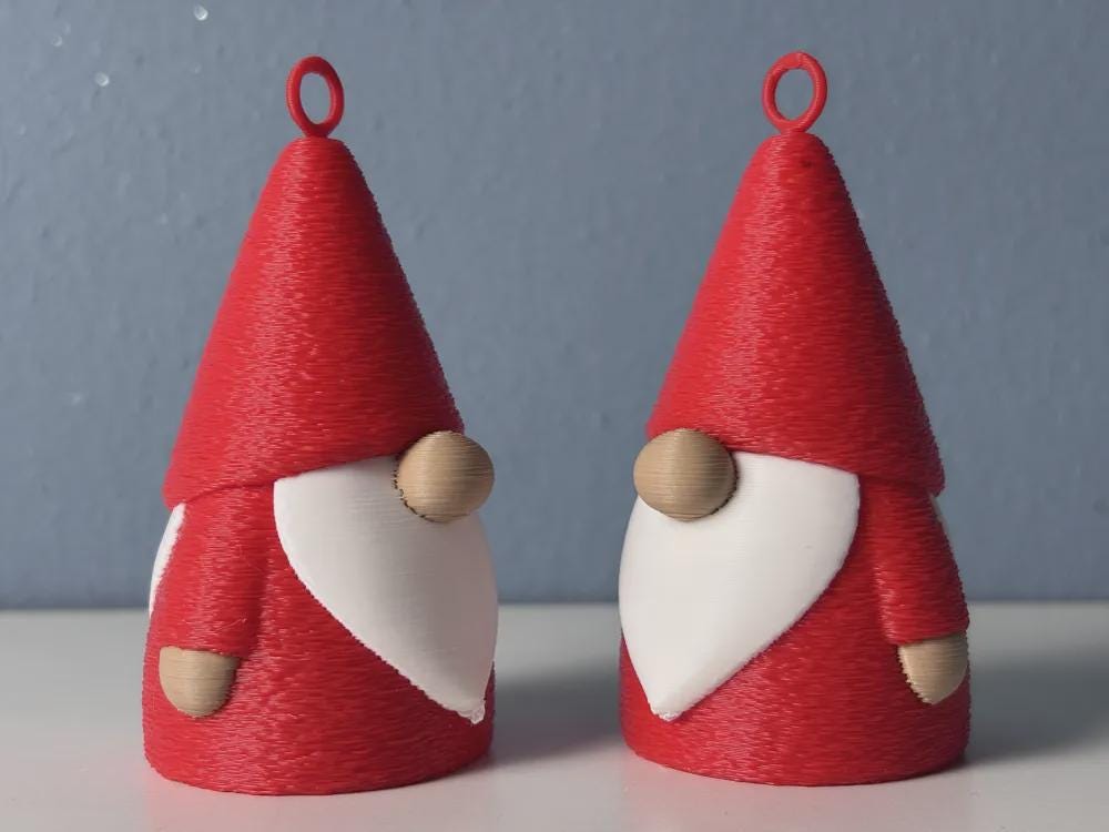 Minimalistische 3D-gedruckte Weihnachtsgnom – Skandi/Scandi Weihnachtsdeko – 2 Größen wählbar aus PLA, Kunststoff – 3D-Druck von G3DprintsDE