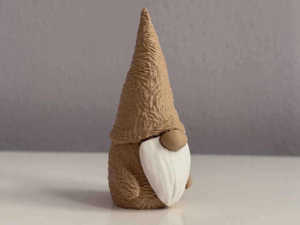 3D gedruckter Weihnachtsgnom – Minimalistische Weihnachtsfigur – Skandi & Japandi Deko – Christmas Gnome with Hairs – Moderne Winterdeko aus PLA, Kunststoff – 3D-Druck von G3DprintsDE