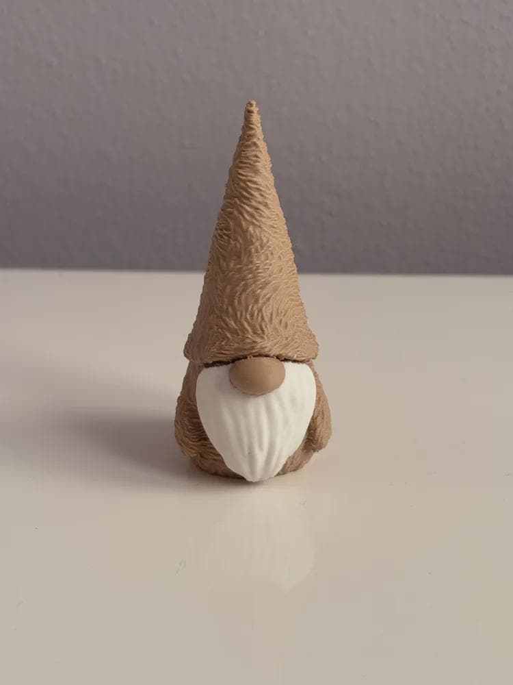 3D gedruckter Weihnachtsgnom – Minimalistische Weihnachtsfigur – Skandi & Japandi Deko – Christmas Gnome with Hairs – Moderne Winterdeko aus PLA, Kunststoff – 3D-Druck von G3DprintsDE