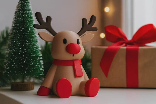 Rudolph Weihnachtsfigur - 3D gedruckt – Minimalistische Hirsch Deko – Skandi & Japandi Xmas Dekoration – Christmas Deer – Moderne Winterdeko aus PLA, Kunststoff – 3D-Druck von G3DprintsDE