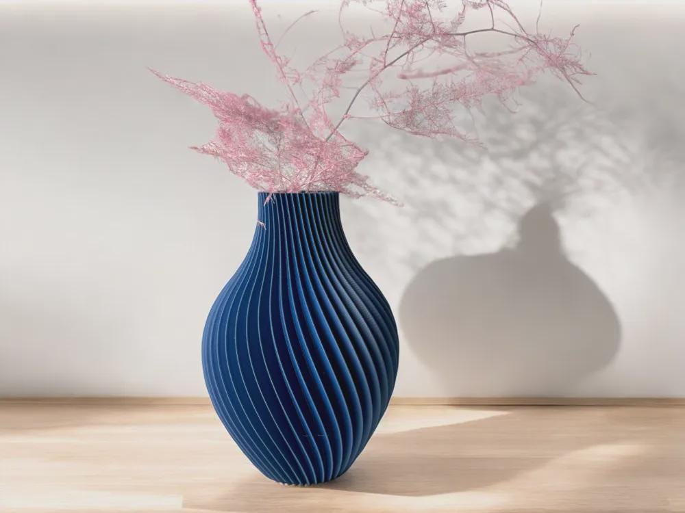 3D gedruckte Felicia Vase – Moderne TrockenBlumenVase – Skandi & Japandi Wohn Deko – BotanyChic Design – Minimalistische Vase, 5 Größen aus PLa, Kunststoff – 3D-Druck von G3DprintsDE