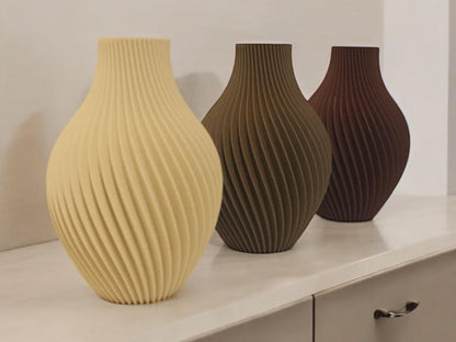 3D gedruckte Felicia Vase – Moderne TrockenBlumenVase – Skandi & Japandi Wohn Deko – BotanyChic Design – Minimalistische Vase, 5 Größen aus PLa, Kunststoff – 3D-Druck von G3DprintsDE