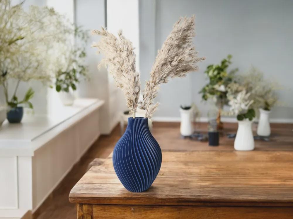 3D gedruckte Felicia Vase – Moderne TrockenBlumenVase – Skandi & Japandi Wohn Deko – BotanyChic Design – Minimalistische Vase, 5 Größen aus PLa, Kunststoff – 3D-Druck von G3DprintsDE