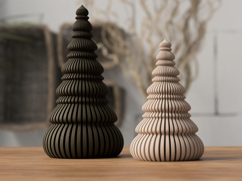 Nordische Weihnachtsbäume – Skandinavische Weihnachtsdeko | 2 Größen, dünn & massiv Varianten aus PLA, Kunststoff, Plastik, Nachhaltig – 3D-Druck von G3DprintsDE