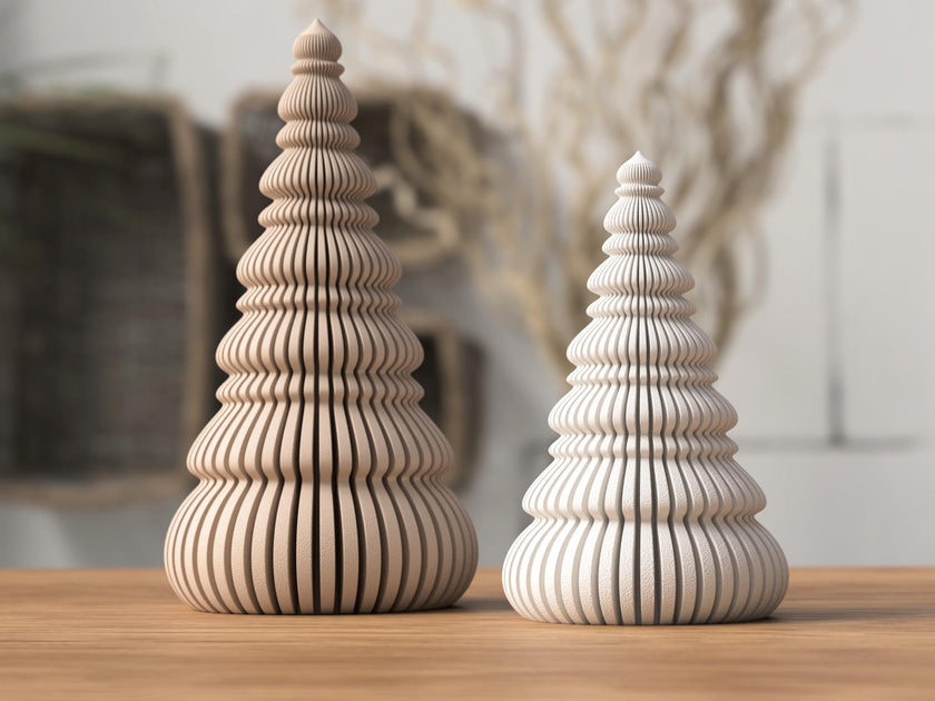 Nordische Weihnachtsbäume – Skandinavische Weihnachtsdeko | 2 Größen, dünn & massiv Varianten aus PLA, Kunststoff, Plastik, Nachhaltig – 3D-Druck von G3DprintsDE