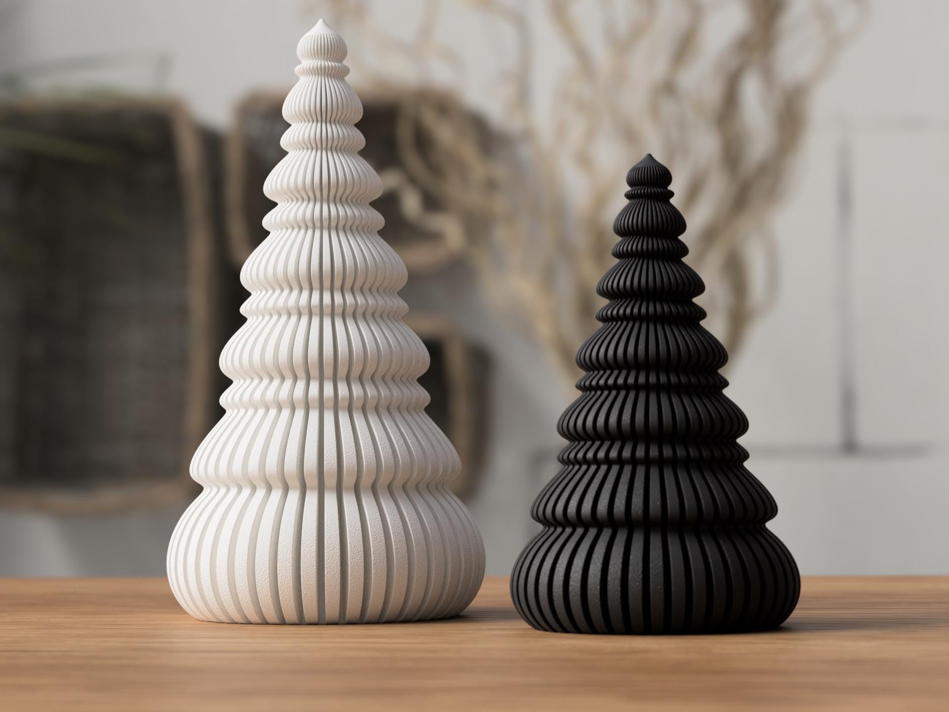 Nordische Weihnachtsbäume – Skandinavische Weihnachtsdeko | 2 Größen, dünn & massiv Varianten aus PLA, Kunststoff, Plastik, Nachhaltig – 3D-Druck von G3DprintsDE