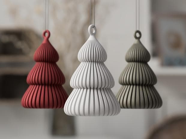 3D Printed Christmas Handmade Ornament: Modern Minimalist Holiday Decoration, Lightweight PLA (Custom Sizes, Indoor Use) aus PLA, Kunststoff – 3D-Druck von G3DprintsDE