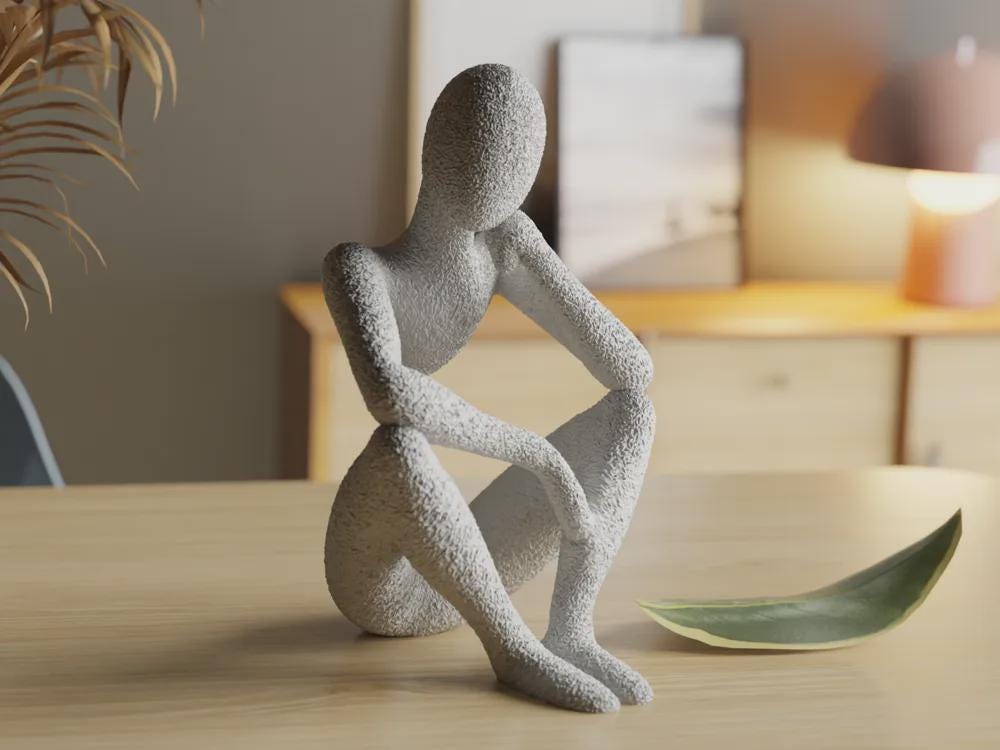 Moderne 3D-gedruckte Skulptur – „Resonance Beyond Sight“, Abstrakte Voronoi Deko, Floating Design Figur, PLA Kunstobjekt aus PLA, Kunststoff – 3D-Druck von G3DprintsDE