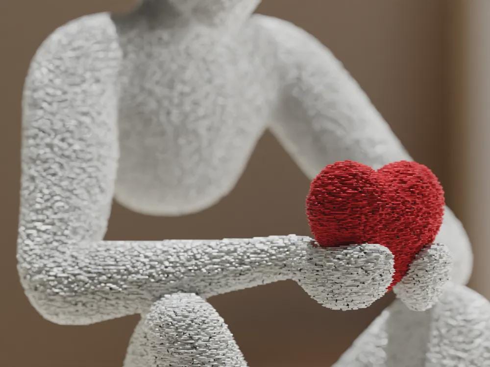 Nobody Loves Embrace Skulptur – 15cm hohe minimalistische 3D-Druck Figur, PLA Design Deko aus PLA, Kunststoff, ABS, Plastik – 3D-Druck von G3DprintsDE
