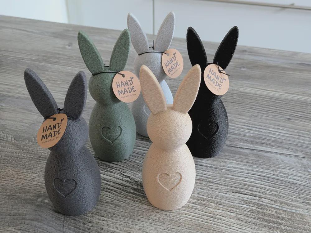 Moderner Osterhase Deko | 3D-gedruckte Osterdeko | Minimalistische Hasenfigur | Moderne Frühlingsdeko handgemacht aus PLA, Kunststoff, 3D Druck, Plastik, ABS – 3D-Druck von G3DprintsDE